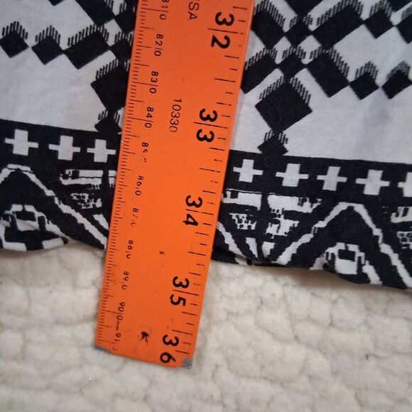 Mossimo Black White Print Dress Women's Size S 3/4 Sleeve Knee Length Casual - Picture 9 of 9